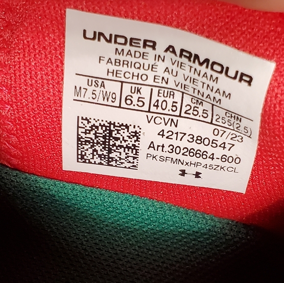 New Under Armour Project Rock 6 Holiday Triple All Red size 7.5 - Picture 7 of 7